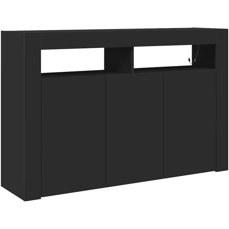 vidaXL Dressoir Zwart 116 x 30 x 75 cm Bewerkt hout