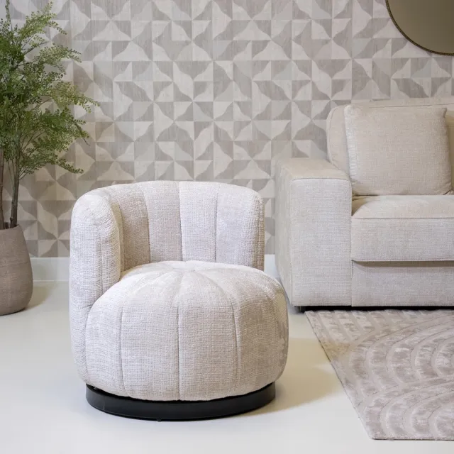 DÉJA Living Draaifauteuil Joyce - Beige Stof - 72x74x71cm