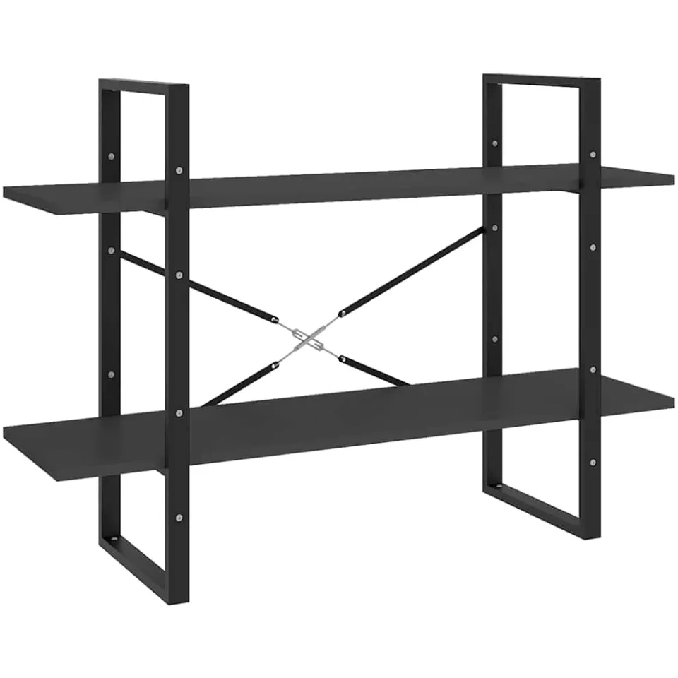 vidaXL Boekenkast met 5 schappen 100x30x175 cm bewerkt hout grijs