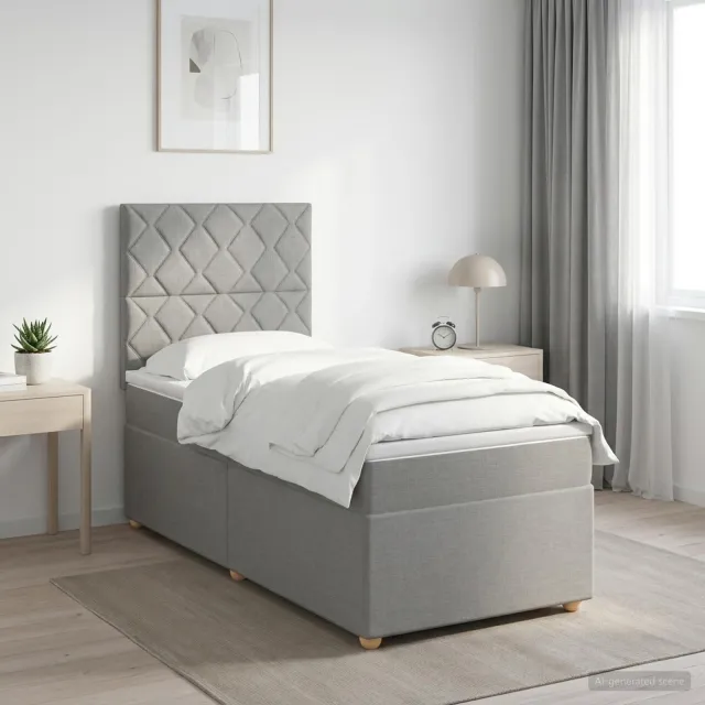 vidaXL Boxspringbed met matras Lichtgrijs 80 x 200 cm Stof