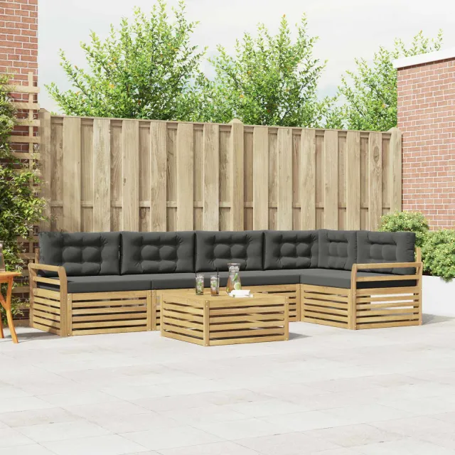 vidaXL Buiten bankenset 6 st 5-zits Wit en antracietkleurig Polyester