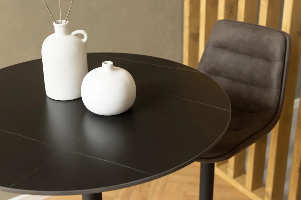 Bendt Ronde Bartafel / Statafel 'Tempest' Keramiek 80cm, Kleur Zwart, foto 3