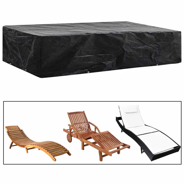 vidaXL Ligbeddenhoes met 8 oogjes 218x77x55 cm Zwart