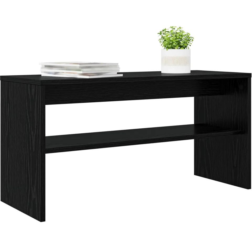 vidaXL TV-kast 80 x 30 x 40 cm Zwart Eiken Bewerkt hout