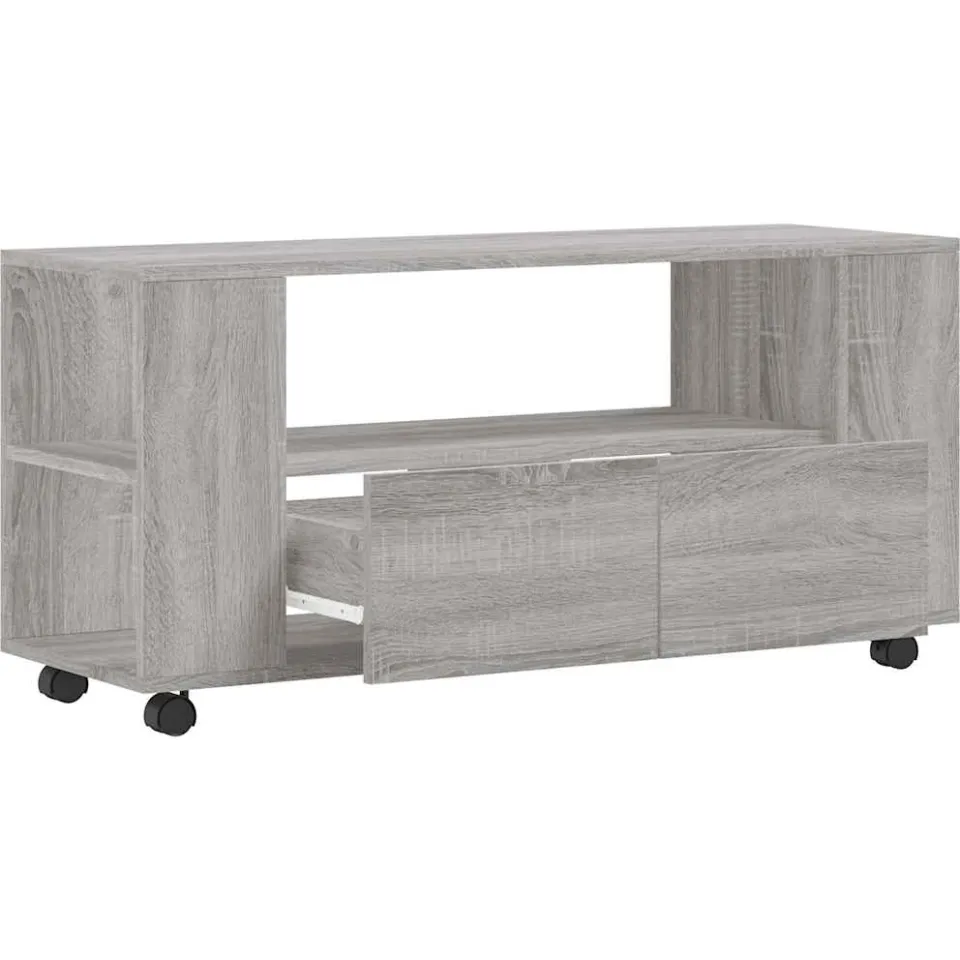 vidaXL Tv-meubel 102x34,5x43 cm bewerkt hout grijs sonoma eikenkleurig