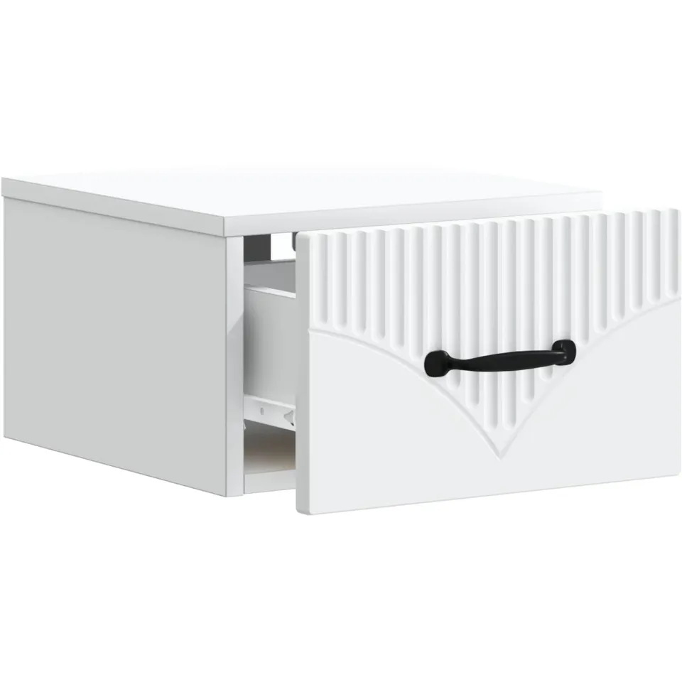vidaXL Wandbeugel Bedkast Wit 34,5 x 33 x 20 cm Bewerkt hout, foto 3