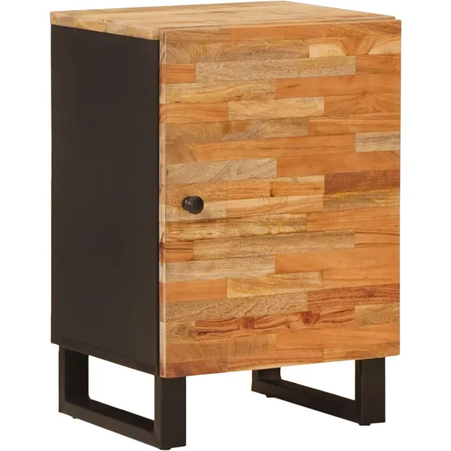vidaXL Badkamerkast Naturel 38 x 33 x 58 cm Massief Mango Hout Bruin