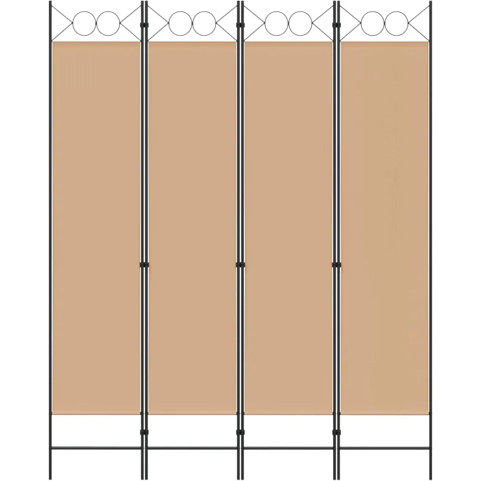 vidaXL 4-panelen roomdivider Beige 160 x 200 cm Stof, foto 4