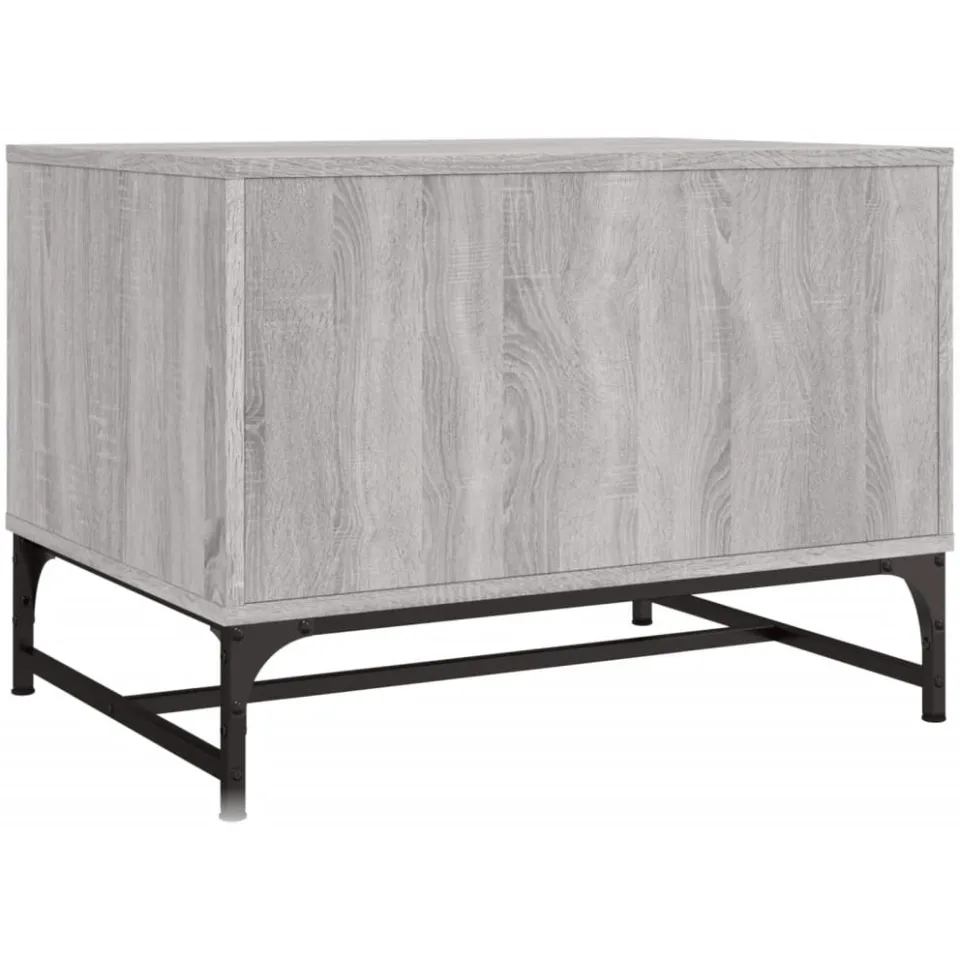 vidaXL Salontafel met glazen deuren 68,5x50x50 cm grijs sonoma eiken, foto 5