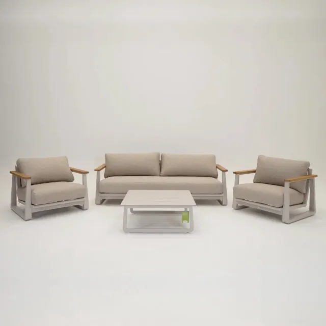 VITA Loungeset Leather II creme/beige Taupe