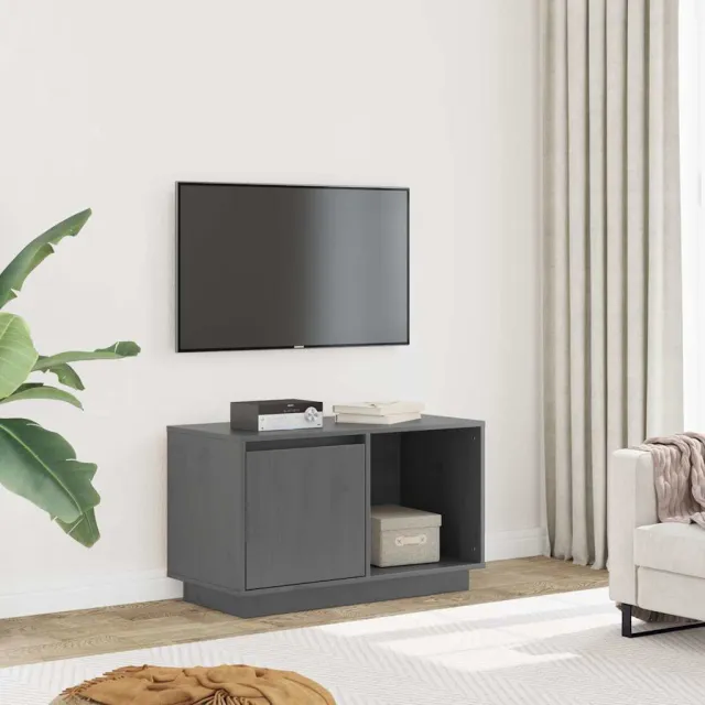vidaXL Tv-meubel 74x35x44 cm massief grenenhout grijs, foto 2