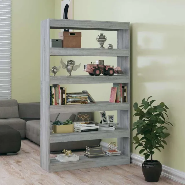 vidaXL Boekenkast/kamerscherm 100x30x166 cm grijs sonoma eikenkleurig, foto 2
