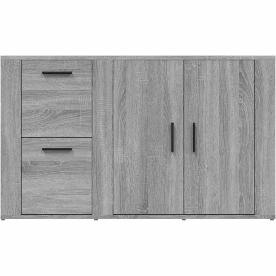 vidaXL Dressoir 100x33x59,5 cm bewerkt hout grijs sonoma eikenkleurig, foto 4