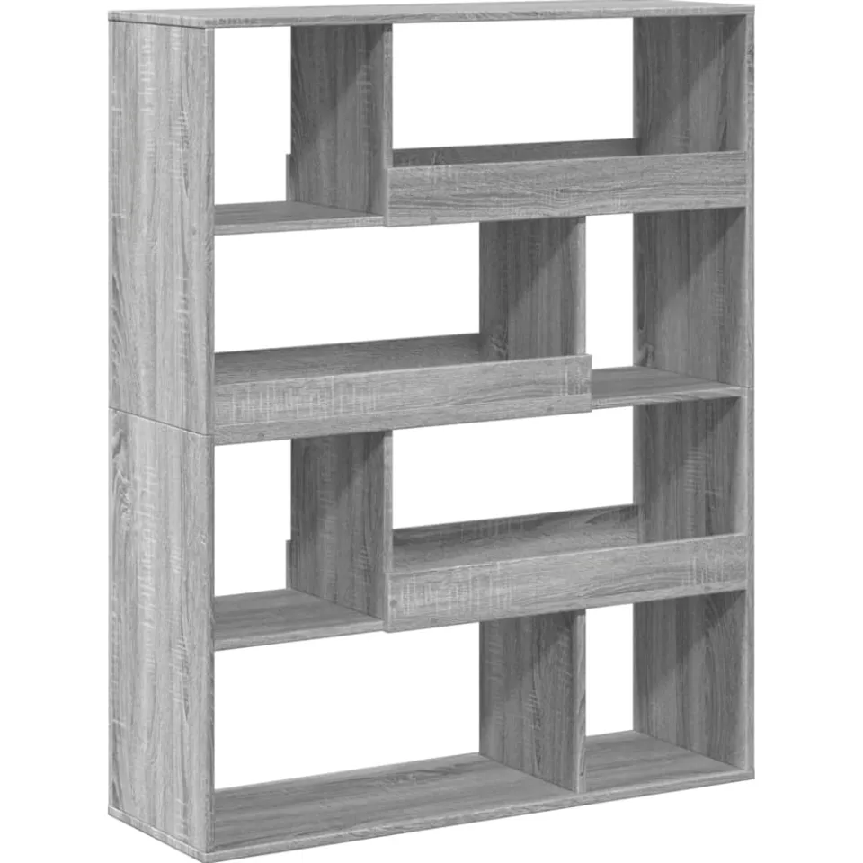vidaXL Boekenkast 100x33x125,5 cm bewerkt hout grijs sonoma eikenkleur, foto 3