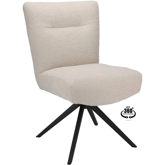 Icon Living Stoel Molly Stof Gear Shell Leg Black 360° Return-system Grijs