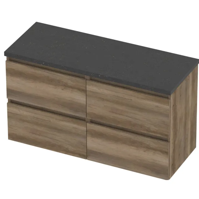 Basic-Line Deck 46 Badmeubelset Greeploos 120x46x66 cm D46bscso2x60 Scotch Oak Blue Stone Grijs