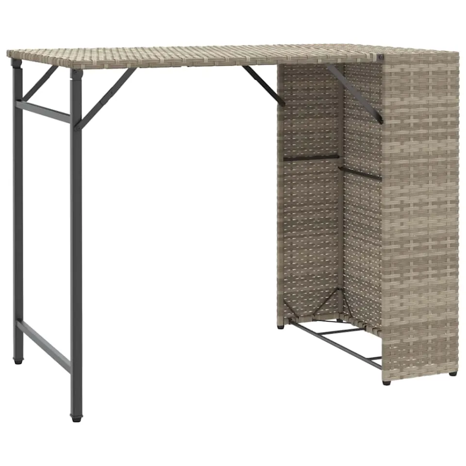vidaXL 5-delige Tuinset inklapbaar poly rattan lichtgrijs grijs, foto 4