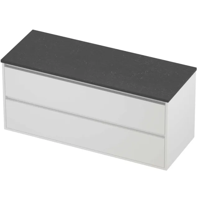 Proline Deck Badmeubelset Hardsteen Greeploos 2 Laden 120x46x54 cm Blue Stone Mat White Mat Wit