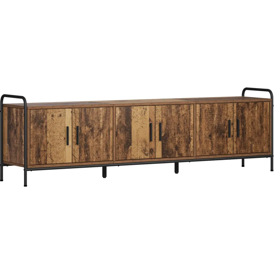 vidaXL Tv-meubel 146 x 33 x 50 cm Oud hout Bewerkt hout bruin, foto 3