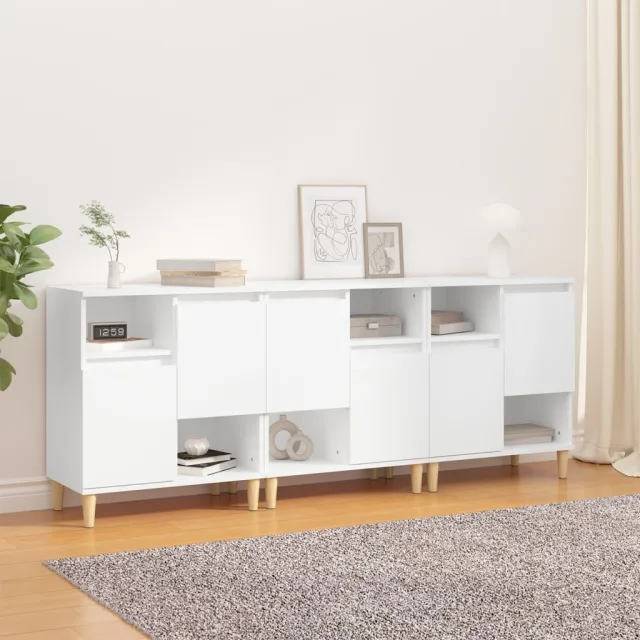 vidaXL Dressoirs 3 st 60x35x70 cm bewerkt hout wit, foto 2