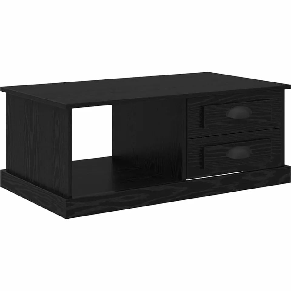 vidaXL Salontafel Zwart Eiken 90 x 50 x 35 cm Bewerkt hout, foto 3