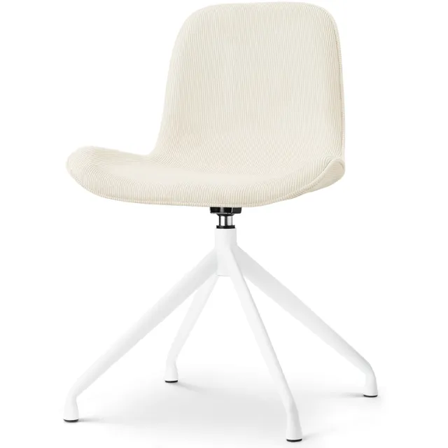 Nolon Nola-Fé draaibare eetkamerstoel rib beige - wit onderstel