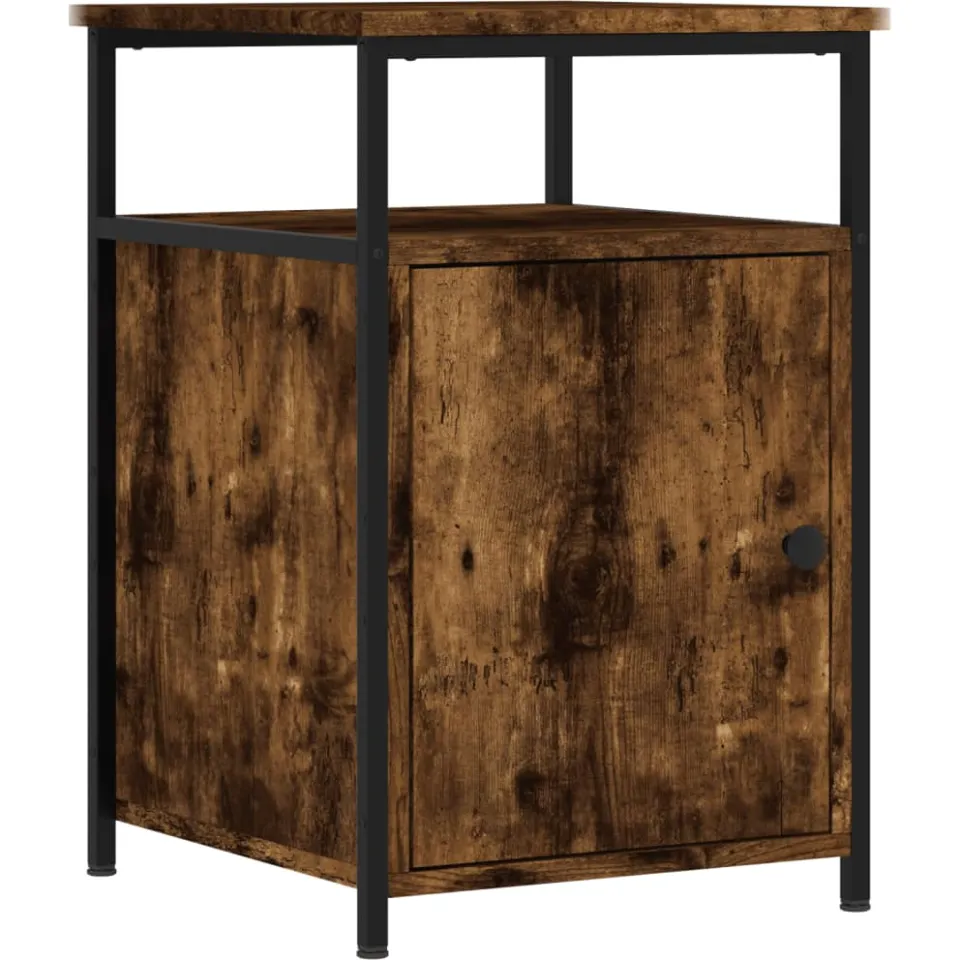 vidaXL Nachtkastjes 2 st 40x42x60 cm bewerkt hout gerookt eikenkleurig Bruin