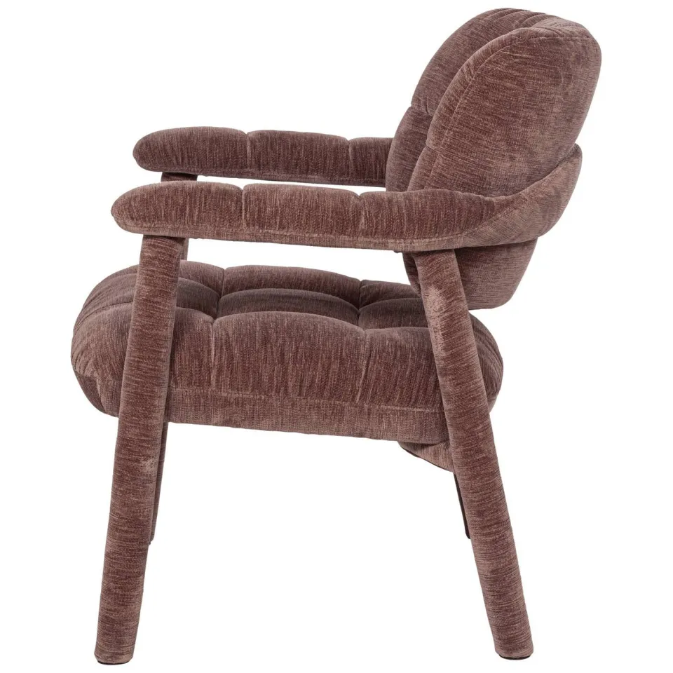 WOOOD Loom Fauteuil - Chenille - Structuur Oudroze - 81x72x73, foto 2