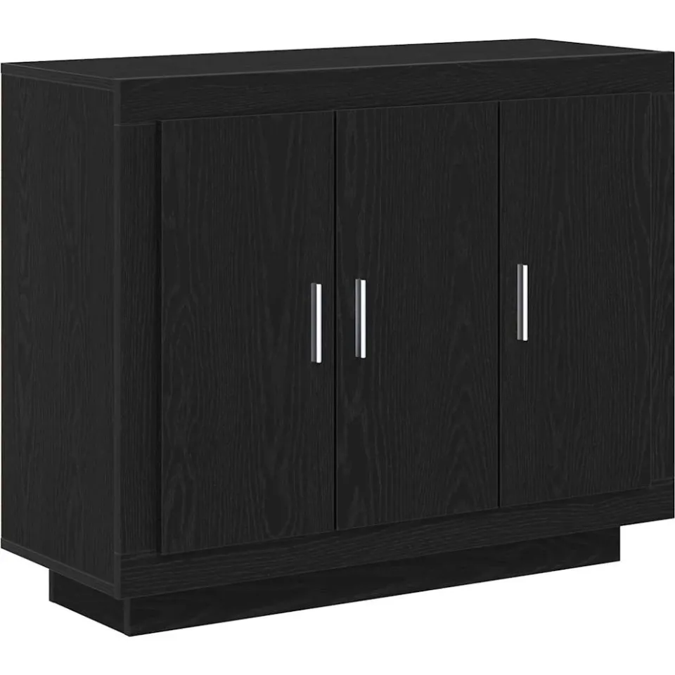 vidaXL Dressoir Zwart Eiken 92 x 35 x 75 cm Bewerkt hout, foto 3