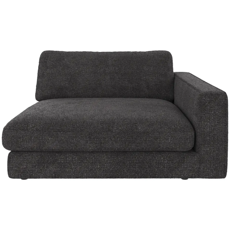 Rowico Home Duncan modulaire chaise longue antraciet - rechts - 129 cm Donkergrijs