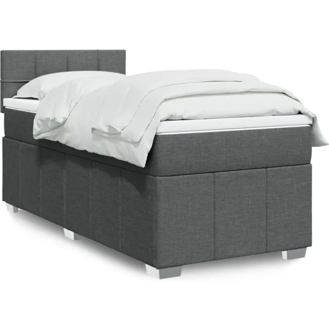vidaXL Boxspring met matras stof donkergrijs 90x190 cm grijs