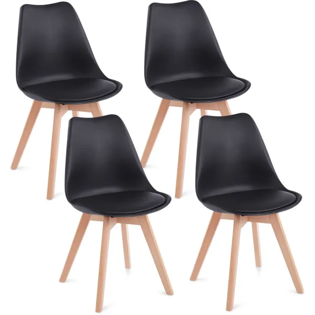 IDIMEX Eetkamerstoelen ABBY, set van 4 – Zwart
