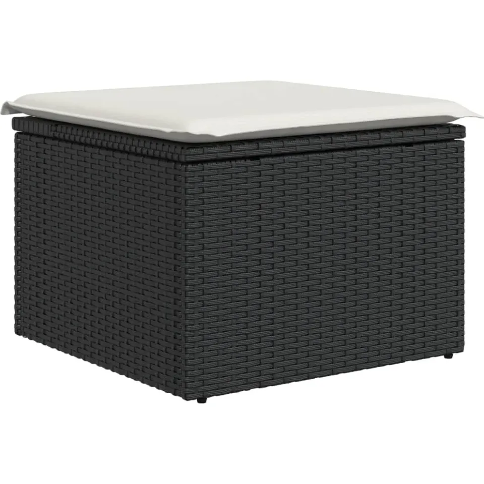 vidaXL 7-delige Loungeset met kussens poly rattan zwart