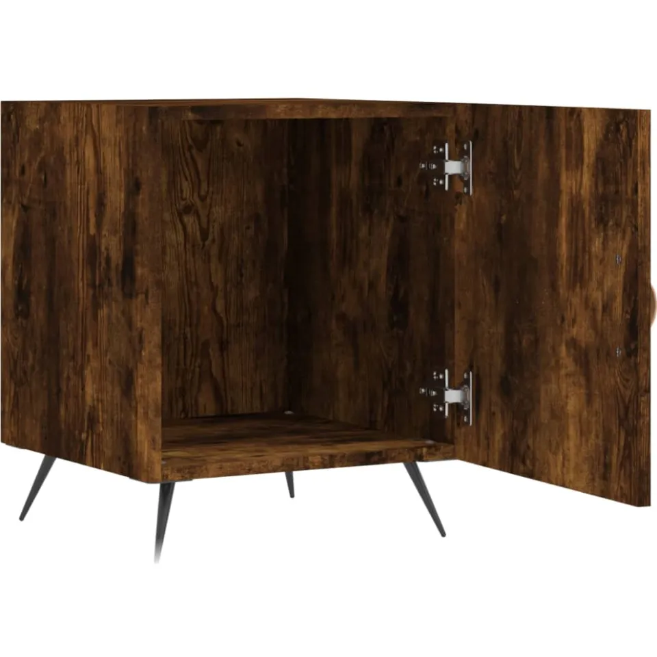 vidaXL Nachtkastjes 2 st 40x40x50 cm bewerkt hout gerookt eikenkleurig Bruin