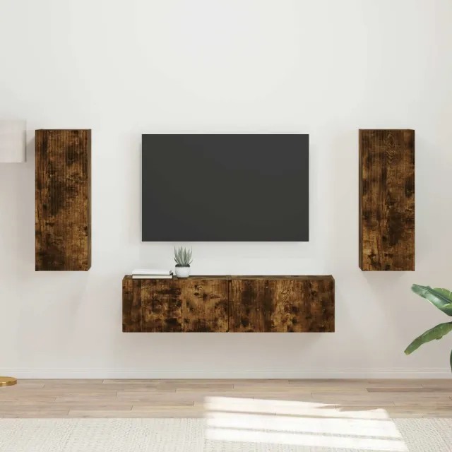 vidaXL Tv-meubelset 2 st 30 x 31 x 80 cm Gerookt eiken Bruin