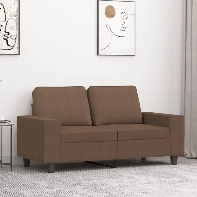 vidaXL Tweezitsbank 120 cm stof bruin