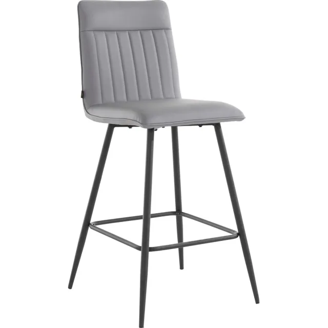 Notio Living Zeta-Barkruk - Set van 2 - Grijs PU