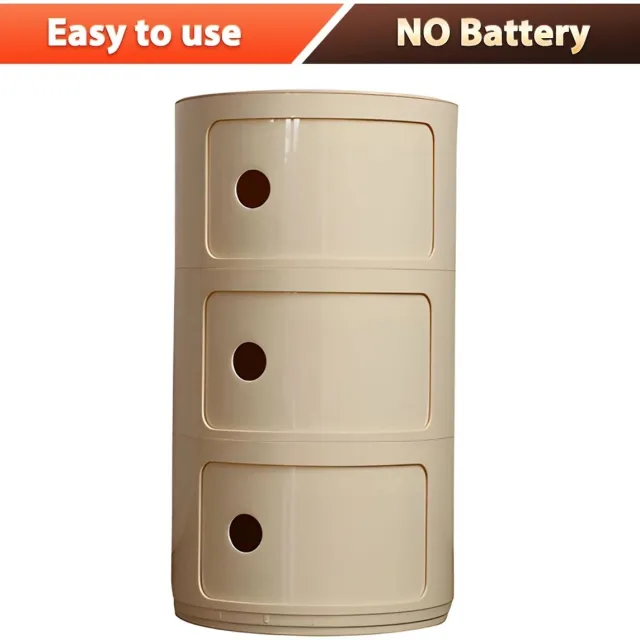 Brandistry Nachtkastje - Rond Nachtkastje - 3 Laags Nachtkastje - Nachtkastje Voor Slaapkamer - Opbergkastje - 32x58cm - Beige