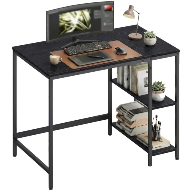 Vasagle Bureau - Computertafel - Modern Design - Voor Werkkamer Slaapkamer Woonkamer Zwart