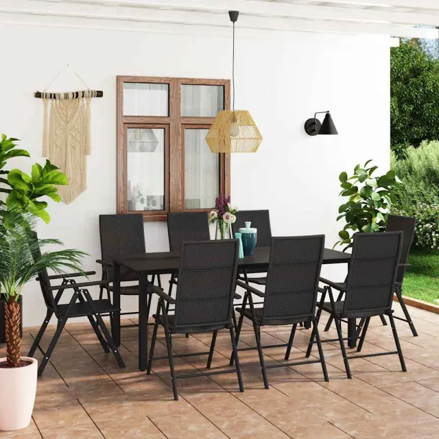 vidaXL 9-delige Tuinset zwart, foto 2