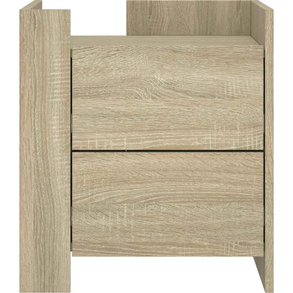 vidaXL Nachtkastje 45x50x50 cm bewerkt hout sonoma eikenkleurig