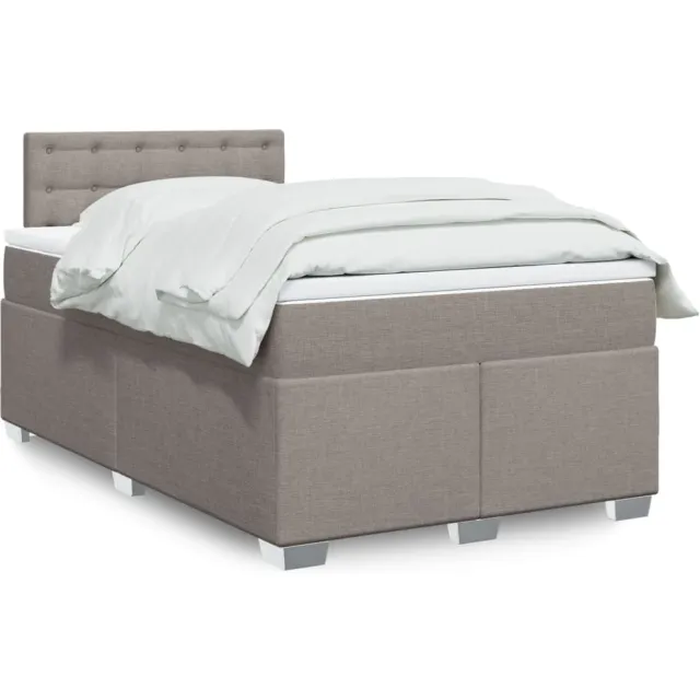 vidaXL Boxspring met matras stof taupe 120x190 cm