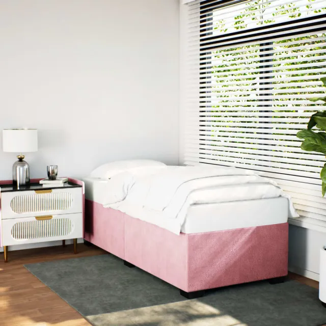 vidaXL Bedframe fluweel roze 100x200 cm