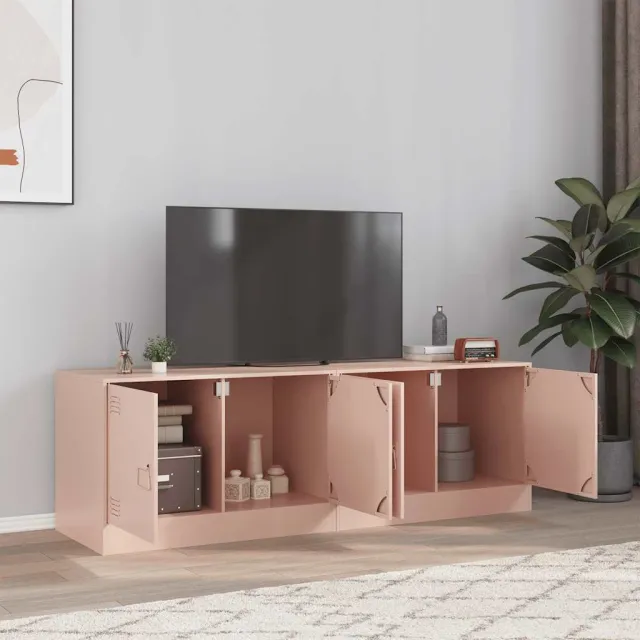 vidaXL Tv-meubelen 2 st 67x39x44 cm staal roze, foto 2