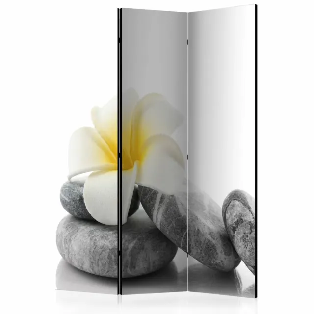 karo-art Vouwscherm / Kamerscherm - Witte Lotus 135x172cm gemonteerd geleverd, dubbelzijdig geprint Multikleur