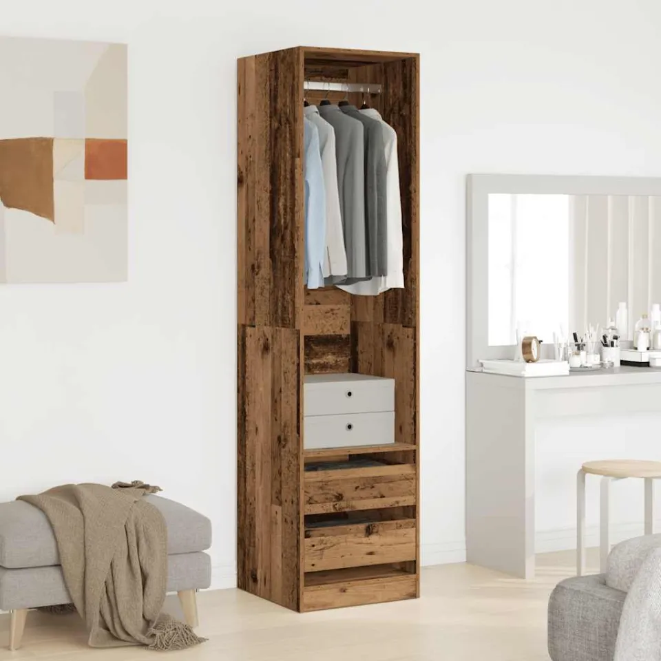 vidaXL Kledingkast 50x50x200 cm bewerkt hout oud hout bruin, foto 2