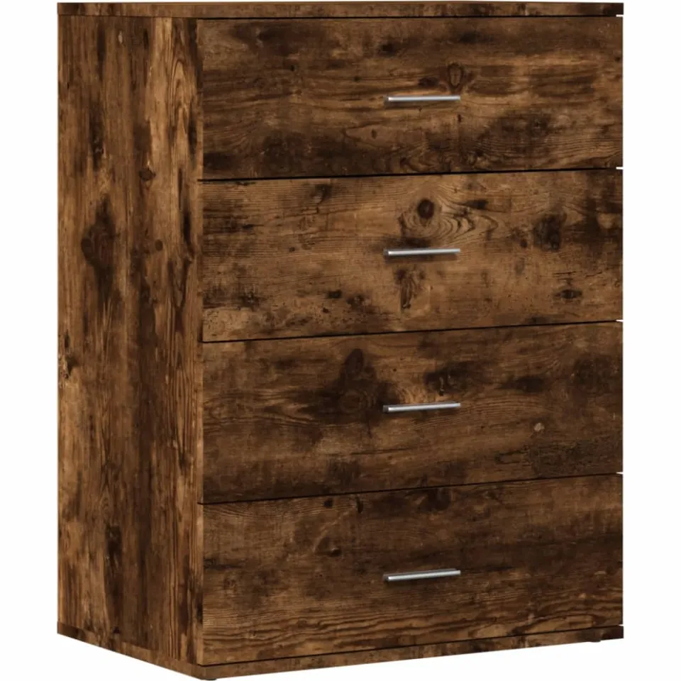 vidaXL Dressoirs 2 st 60x39x80 cm bewerkt hout gerookt eikenkleurig, foto 4