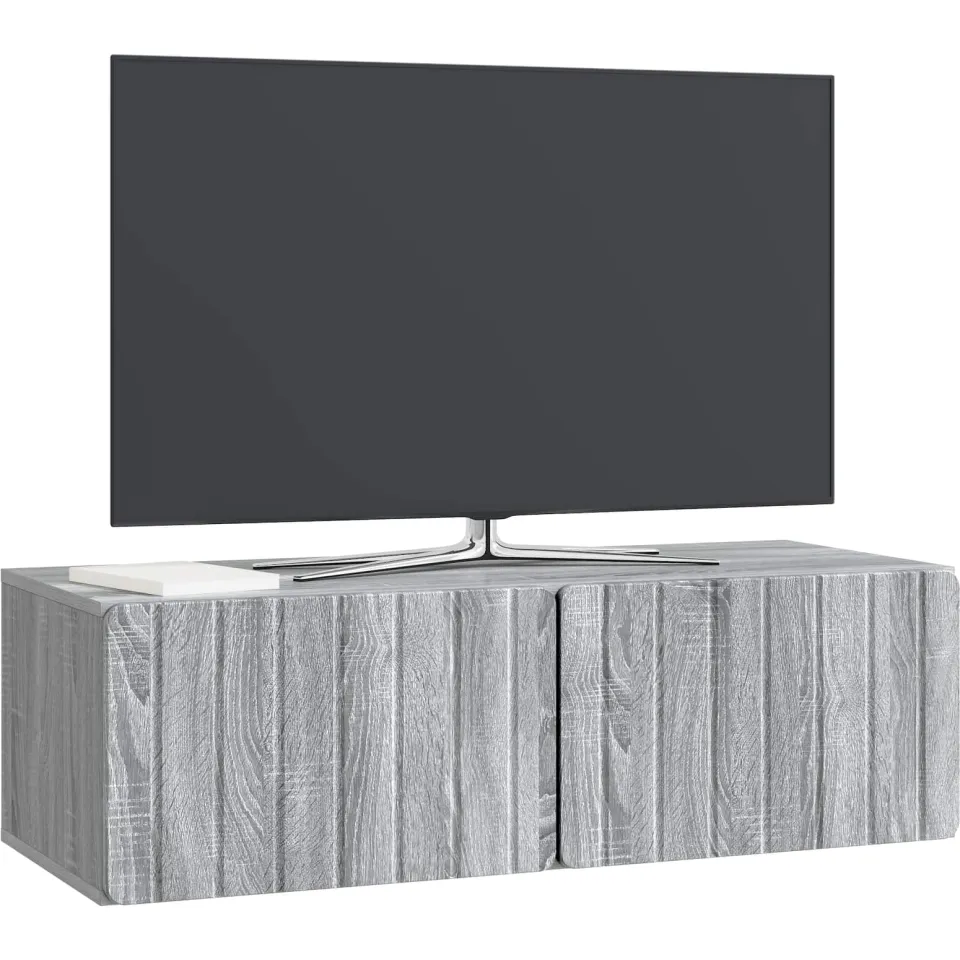 vidaXL Wandbeugel TV-kast 98 x 41 x 30 cm Grijs Sonoma Bewerkt hout, foto 2