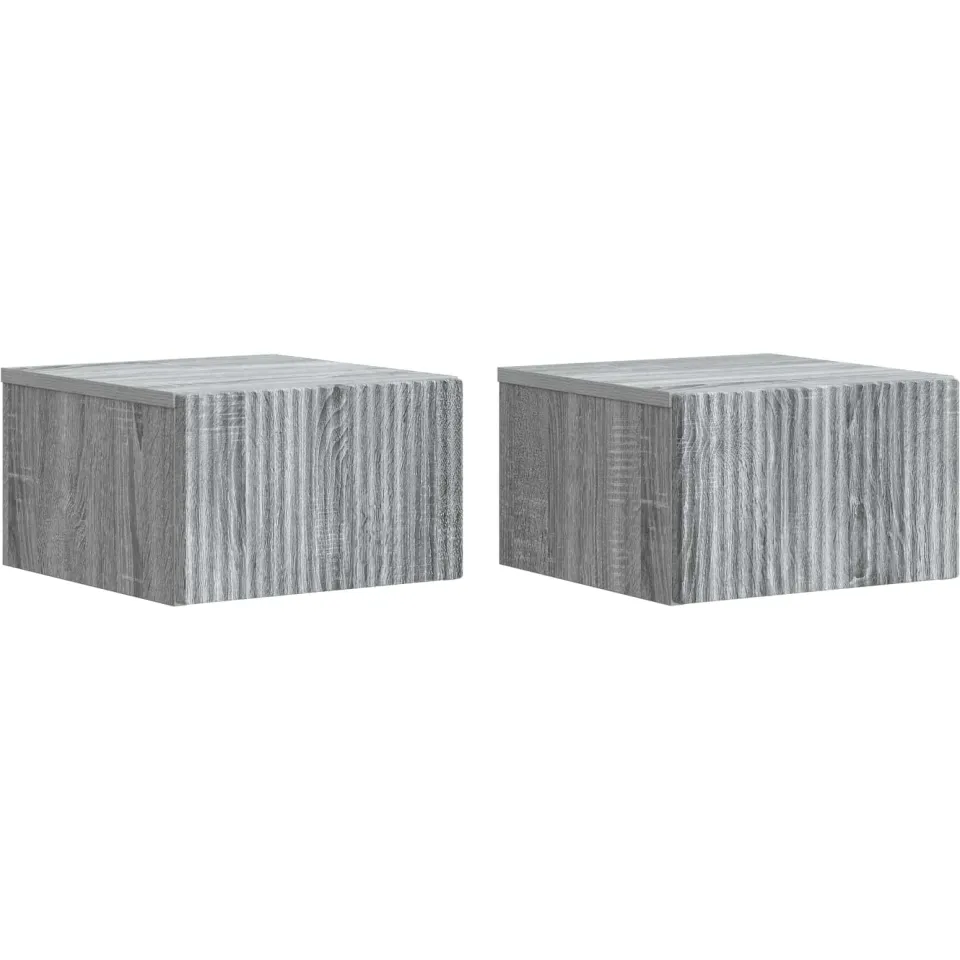 vidaXL Wandbeugel Bedkast 2 st Grijs sonoma 33 x 34,5 x 20 cm, foto 3