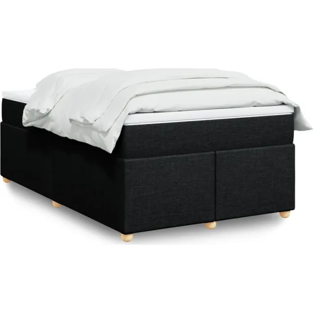 vidaXL Boxspring met matras stof zwart 120x190 cm